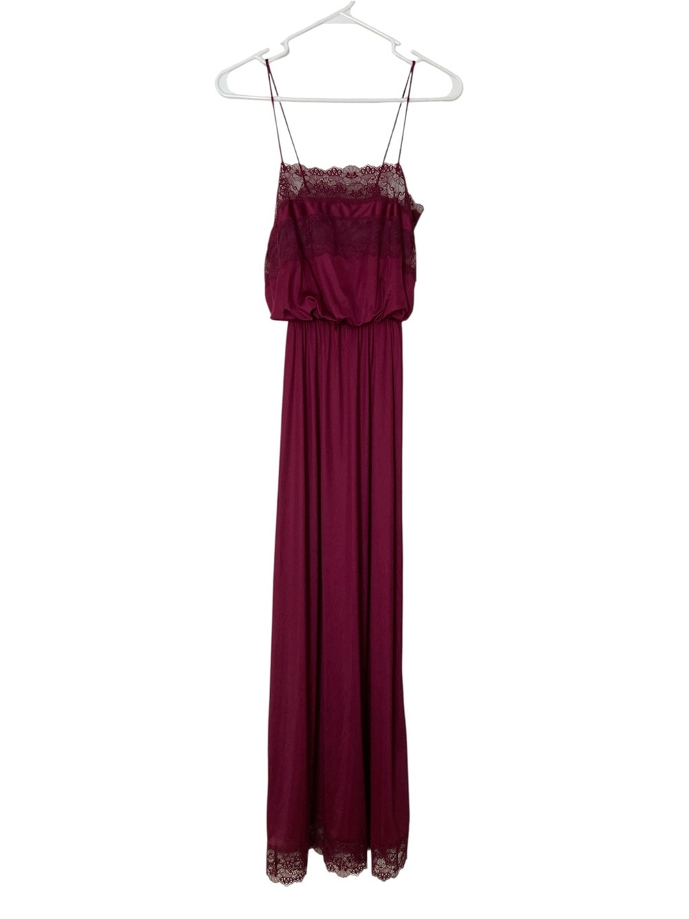 Vintage Flair Plum Purple Lace Trim Blouson Slip Dress
